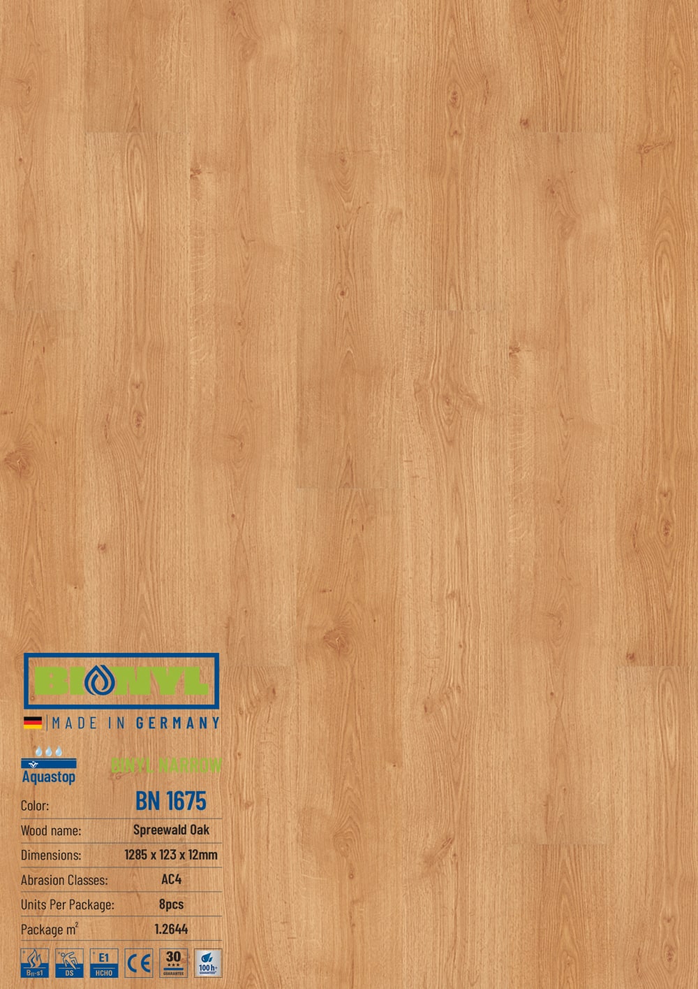 Sàn gỗ đức Binyl Narrow – 12mm BN1675