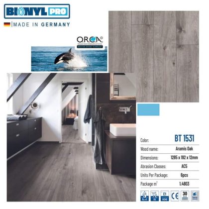 Sàn gỗ Binyl Pro 12mm BT1531